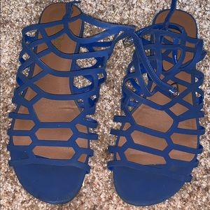 Blue flat sandals